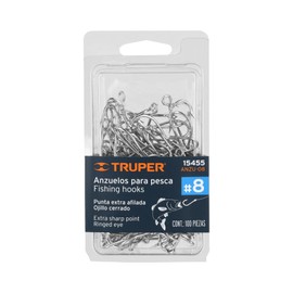 Truper ANZU-08, Anzuelos para pesca # 8 resistentes a la corrosión
