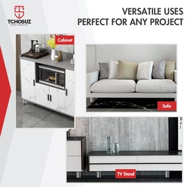 TCHOSUZ 6 Inch Metal Furniture Legs, Stainless Steel White Round Table Sofa Legs Couch Feet with Screws,Modern Furniture Replacements Feet for DIY Cabinet Nightstand TV Bench Stand 4 Pieces 15cm