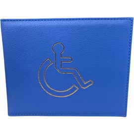 ORCHIDS Premium Blue PU Leather Disabled Parking Badge Holder for Cars (Blue)