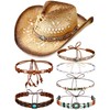 Skicuff Interchangeable Women Cowgirl Straw Western Cowboy Hat with 6