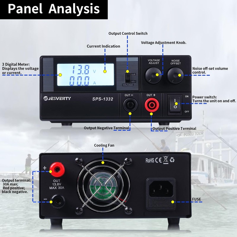 Universal Compact Bench Power Supply- 30 Amp Regulated Home Lab