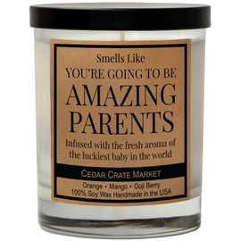 New Parents Gifts for Couples, Her, Him, Gender Reveal Gifts for Parents to Be, New Mom, Dad, Pregnancy, Unique Present for Expecting Mom, Dad, Mother's Day & Father's Day, 100% Soy Wax - Made in USA