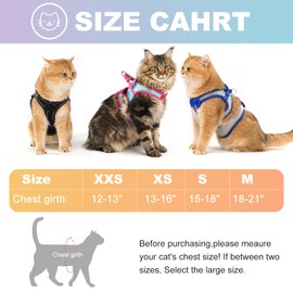 Cat Harness and Leash Set for Outdoor Walking, Escape Proof Adjustable Kitten Vest Harnesses with Soft Breathable Mesh, Lightweight Cat Vest Harnes for Small Dog Puppy Rabbit & Small Animal
