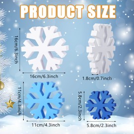 Bucherry 6 Pcs Winter Wooden Snowflakes Decorations Farmhouse Christmas Decor 3 Sizes Winter Country Ornaments Wood Slice Tree Decorations Winter Wood Snowflake Cutouts for Home Tray (Mixed Color)