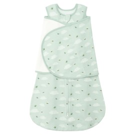 LILBESTIE Baby Sleeping Swaddle Bag 1.0 Tog 3-in-1 Adjustable Silent Hook Baby Swaddle Blanket Wrap 100% Cotton 6-12 Months, Bees & Butterflies