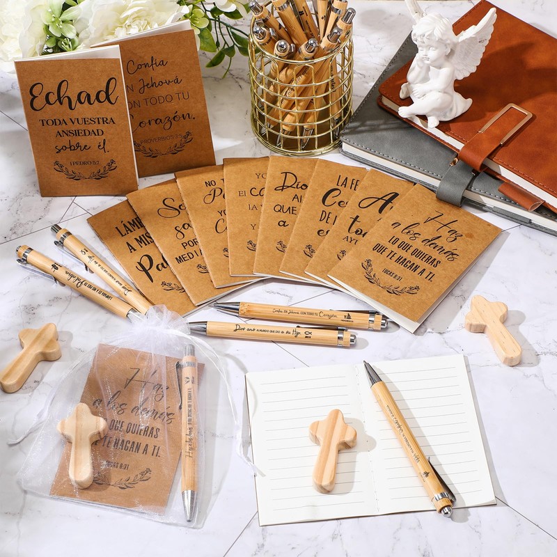 Spakon 120 Pcs/ 30 Set Christian Gifts Bulk Scripture Notebooks