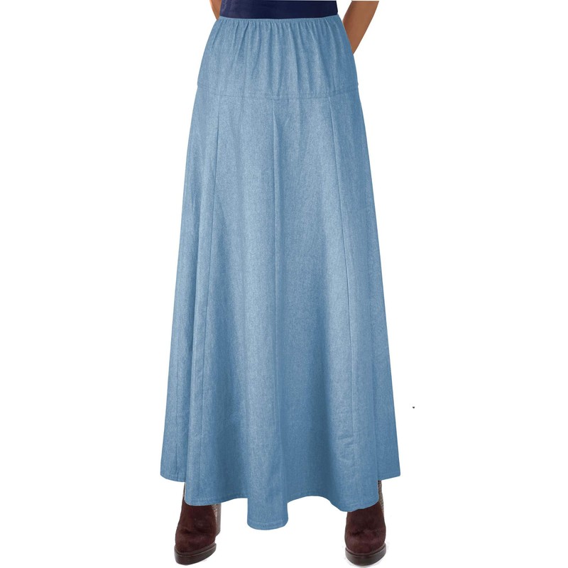 Maxi falda para mujer, ultra suave, ligera, ajustada a la
