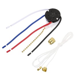 sourcing map Ceiling Fan Switch 3 Speed 4 Wire, ZE-208S E89885 Pull Chain Switch Fan Light Switch Replacement Part with 4 Pre-Installed Wires, Golden Chain, 1 Set