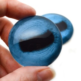 Teal Blue Goat Animal Glass Eyes 6mm to 40mm Jewelry Cabochon Art Doll Taxidermy Sculptures Polymer Clay Realistic Eyeball Flat Domed Sheep (30mm)