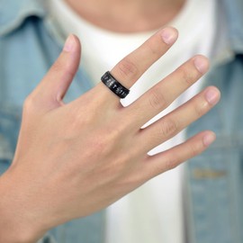 nylry Viking Fidget Rings for Men Runes Anxiety Ring Stainless Steel Cool Rings Viking Norse Jewelry Viking Gifts for Men Women, Metal, No Gemstone