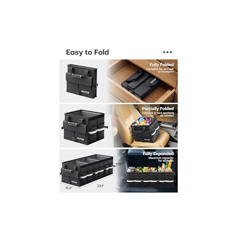 HOTOR Car Trunk Organizer - Trunk Organizer for SUV with
