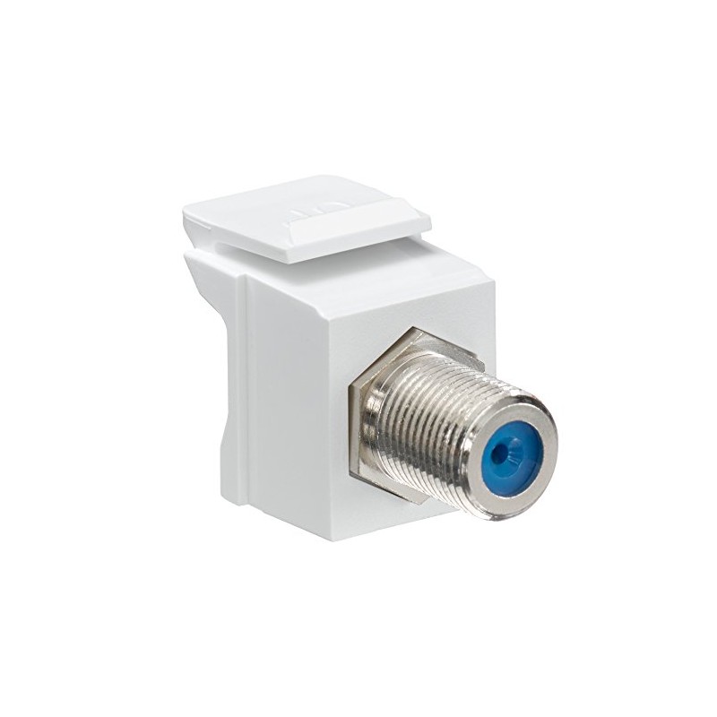 Leviton 41084-FWF QuickPort F-Type Adapter, Nickel-Plated, White