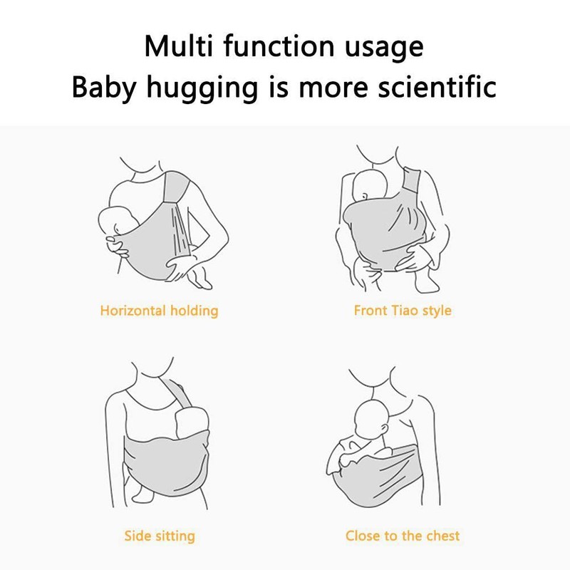 MSLing Atmungsaktive Baby Tragetuch, Verstellbare Babytrage Wickeln, Schnell Trocknend, 3D