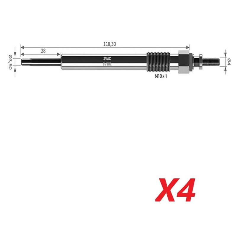 appRUN 4X Glow Plugs For HYUNDAI Santa Fe III ix35