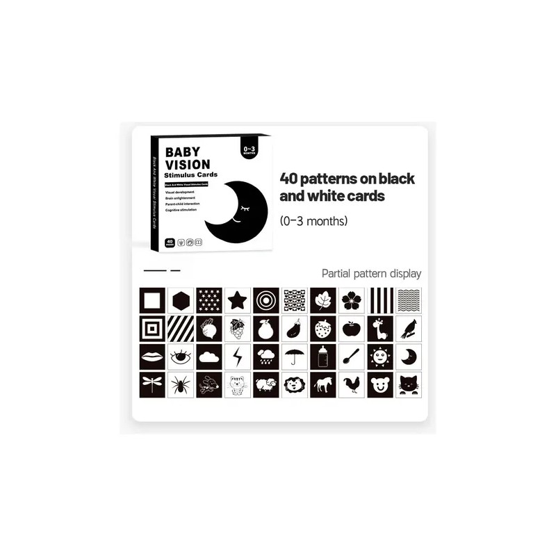 Tarjetas Montessori De Estimulación Visual Para Bebés 80 Niñ