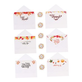 VILLFUL Set of 12 Inspirational Greeting Cards for Thanksgiving with Envelopes Random Style