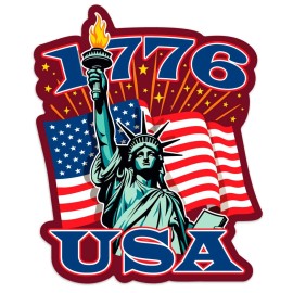 RetroPlanet Vinyl Sticker, Liberty & Justice for All, Patriotic Die-Cut Decal