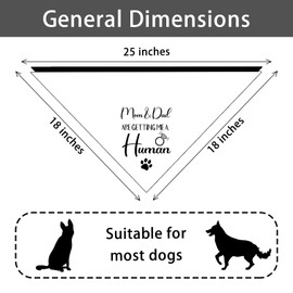 2 PCS Mom Dad are Getting Me a Human Dog Bandanas Pet Dog Pregnancy Announcement Gender Reveal Photo Prop Pet Scarf Decorations Accessories for Dog Lovers Owner Gift