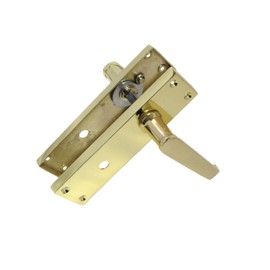 Door Handle Sets Victorian Straight Bathroom Lock Handles Sets Brass Plated (Bathroom Lock Handle & Bathroom Sash Lock x 1)