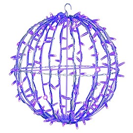 Vickerman 180Lt x 20" Fold Flat Purple LED Twinkle Jumbo Hanging Sphere.