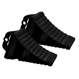 Berry 2 Pcs Wheel Chock Small - Black, Portable Wheel Stop, Plastic Wheel Wedge with Handles, Lightweight Tyre Saver Brake Stoppers