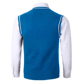 AIEOE Men's V-Neck Knitted Vest Elegant Sleeveless Pullover Regular Fit Leisure Business Vest Cable Knit for Men - EU S-XXL = (Aisa L-4XL), blue