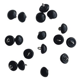 50PCS 10mm/0.4inch Pearl Decorative Buttons for Wedding Dress, Sweaters, Shirts and Other Craft Projects Black Q1817