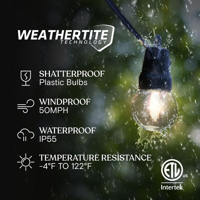 Brightech Ambience Pro Solar Powered Outdoor String Lights - 27