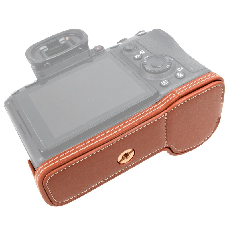 High Quality PU Leather Camera Half Case Grip Bag Protective