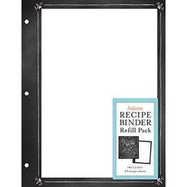 Deluxe Recipe Binder Refill Pack - Favorite Recipes (Chalkboard): 25 Sheets for 3-Ring Binders