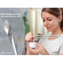 Laboratory Spatula Micro Spoon 18 cm Sample Spoon Spoon Spatula Double-Sided Instrument Cream Spoon for Cosmetics Made of Metal - Mixing Spatula - Ointment Spatula