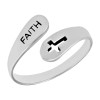 AeraVida Faithful Embrace Cross Open Ended .925 Sterling Silver Band