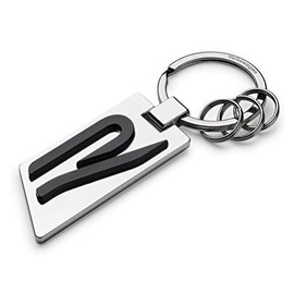 Volkswagen 5H6087010 Keyring Original R Logo Metal Silver/Chrome/Black, M