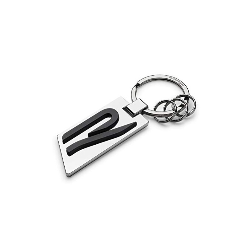 Volkswagen 5H6087010 Keyring Original R Logo Metal Silver/Chrome/Black, M