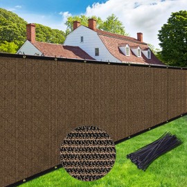 UPGRADE Privacy Screen Fence 4' x 50' Commercial 220GSM Fence Panel with Brass Grommets Heavy Duty Perfect for Outdoor Back Yard-Brown, Customizable