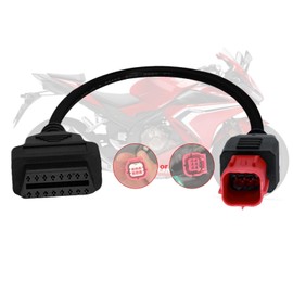 AMHTDOL 6 Pin OBD2 Adapter Cable,Fit for Guzzi Kawasaki Suzuki Yamaha Piaggio Vespa Honda Motorcycle OBD Diagnostic Cable,Euro5 6-pin Connector fits CAN Bus and K-Line,Work with Code Reader