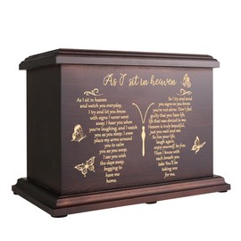 DGDCDV Cremation Memorial Urns for Human Ashes Adult Male Female, Wooden Box and Casket for Ashes Men Women Child, Large Burial Funeral Urns, Holds Up to 270 LBS