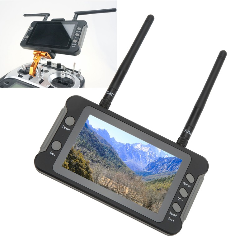 For FPV Receiver Monitor 4.3 Inch 5.8GHz 40CH DVR Function