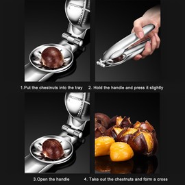 Elegauit Chestnut Clip, Stainless Steel Chestnut Cutter, Chestnut Clip Cutter, with Serrated Blades, Kitchen Appliances, Dry Fruit Opener, for Walnuts, Chestnuts, Nuts (Handheld)