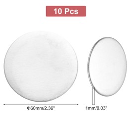 MECCANIXITY 10Pcs Stainless Steel Disc Blank Stamping Tag Engraved Stainless Steel Round Charm Pendant 1mm(T) 60mm/2.36" for Pendant Bracelet Necklace Jewelry Making Earring