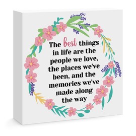 Desk Decorative Sign Inspirational Quotes Wooden Block Sign Decoration for Home Bedroom Living Room Office Shelf Desk Table Decor Sign Gifts for Family Friends Colleague