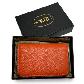 Large Capacity Card Case, Genuine Leather, Cowhide Leather, Credit Card Case, Magnetic Skimming, Card Case, Coin Purse, Holds 12 Coins, Mini Wallet, Lightweight, Compact, Coin, Large Capacity, Genuine