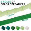 Oun Nana Green Streamers, 2.2" x 123 Ft, 6 Rolls