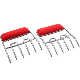 Charcoal Companion Stainless Steel Meat Claws CC1130 Heat-Resistant BPA-Free Durable Stainless St, Red