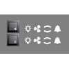 Switch Sticker Set with White Symbols Light Arrows Bell Fan