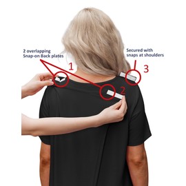 Deyeek Nursing Nightgowns for Women Open Back Maternity Gowns for Hospital With Snaps Soft Adaptive Post Surgery Nightshirts for Women Black L