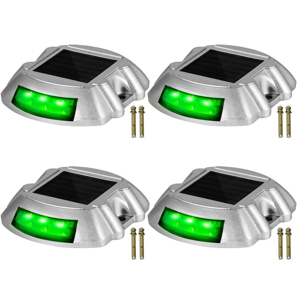 VEVOR Driveway Lights, 4-Pack Solar Driveway Lights with Switch Button,