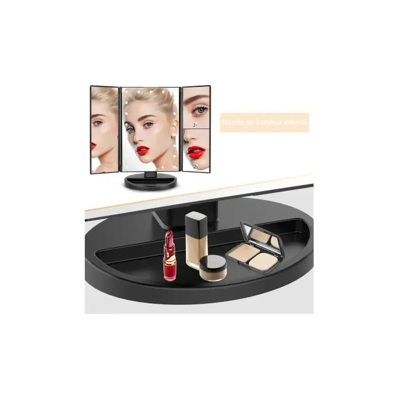 Espejo Maquillaje con Luz Iluminacíon 21 LED y Aumento 1X