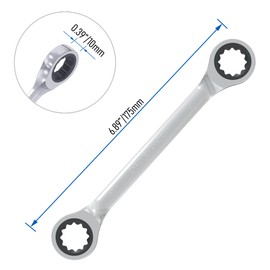 Skweawert Double Box End Ratcheting Wrench 12mm x 13mm Metric 72 Teeth 12 Point Ratchet Gear Spanner Tools, Heat-Treated CR-V