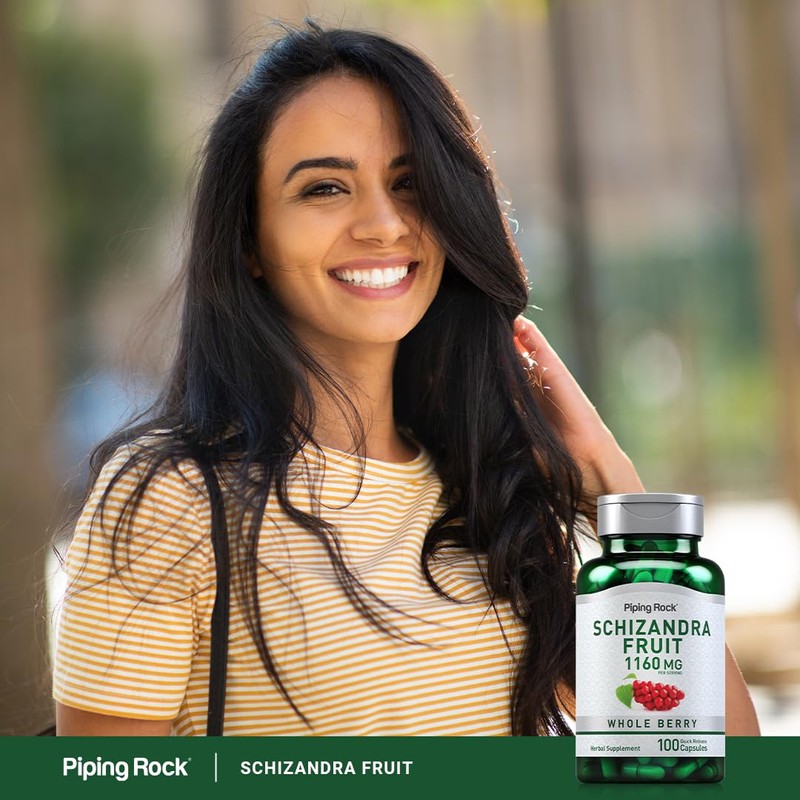 Piping Rock Schizandra Berry Fruit Capsules 1160mg | 100 Count